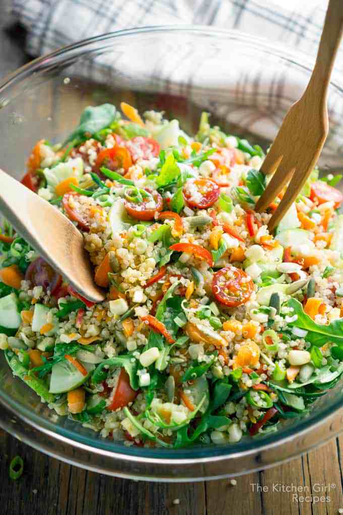 Veggie Quinoa Chopped Salad in a Bowl