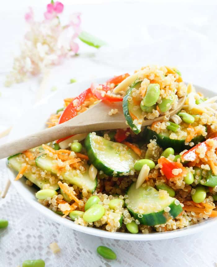 Asian Quinoa Edamame Salad in a Bowl