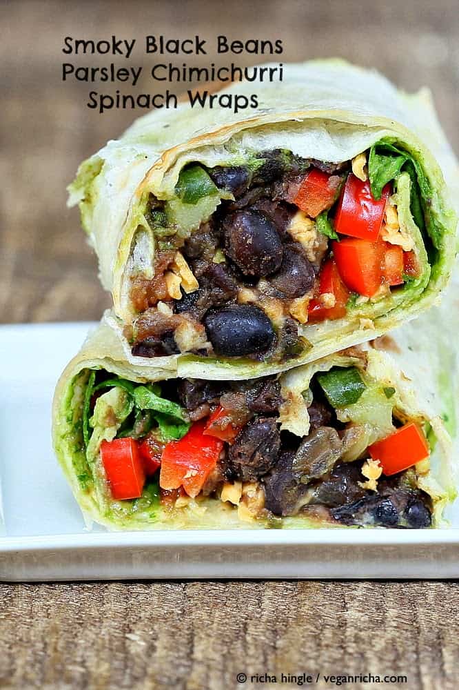 Smoky Black Beans with Parsley Chimichurri in a Wrap