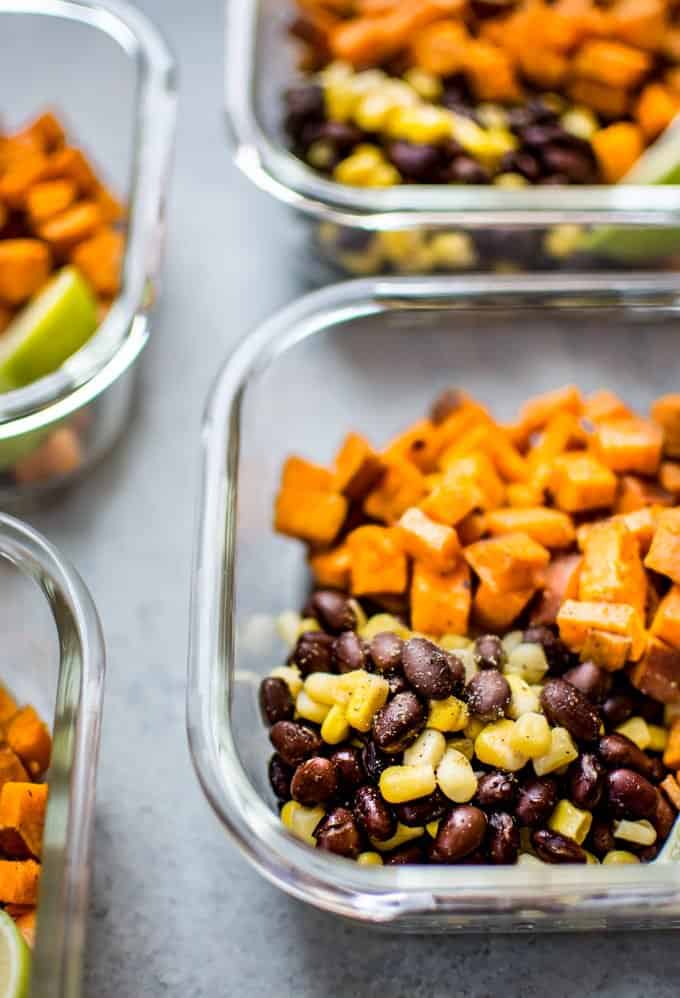 Southwest Potato Vegan Meal Prep Bowls 