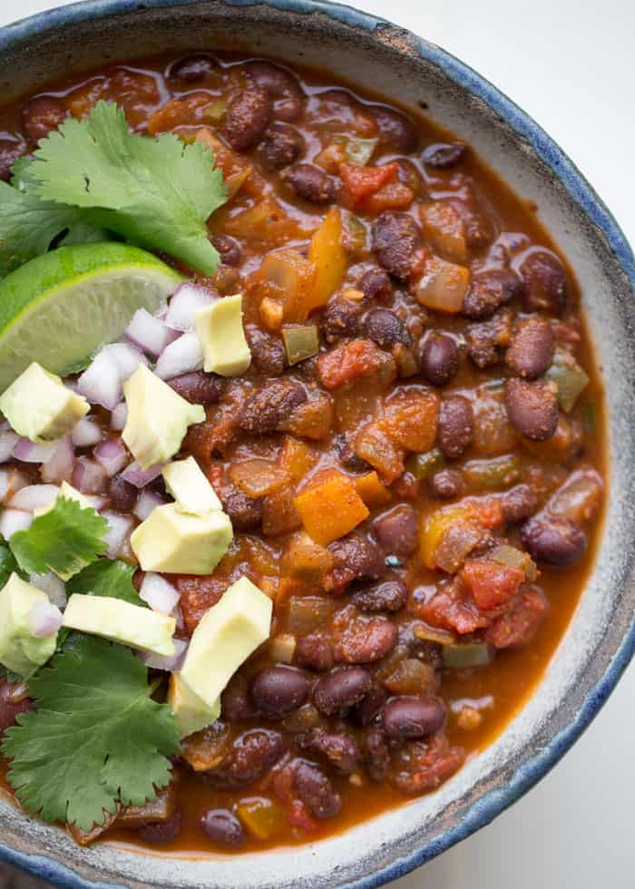 Instant Pot Vegan Black Bean Chili 