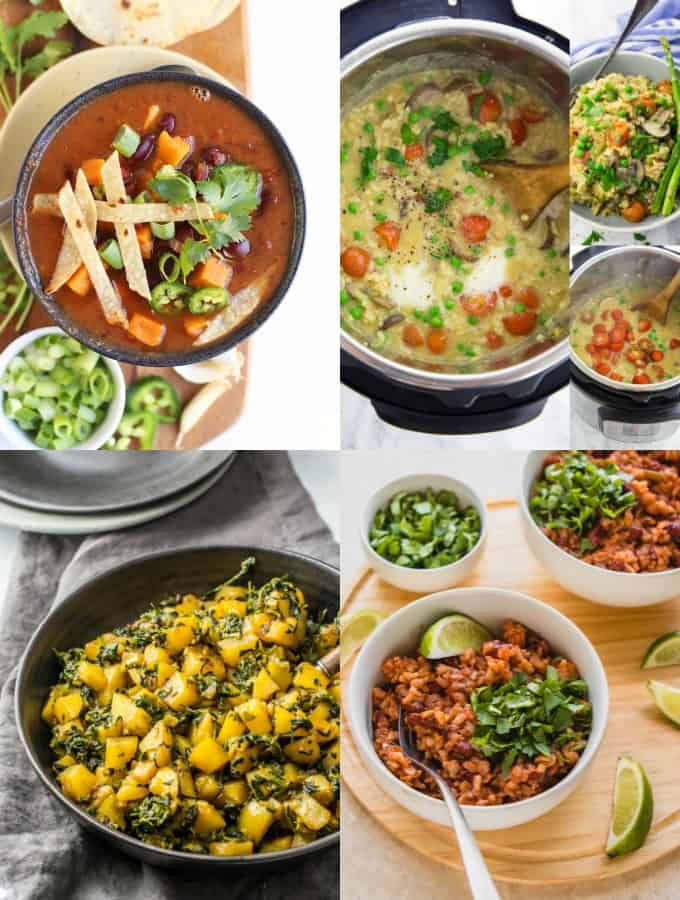 A Collage of Vegan Instant Pot Recipes 