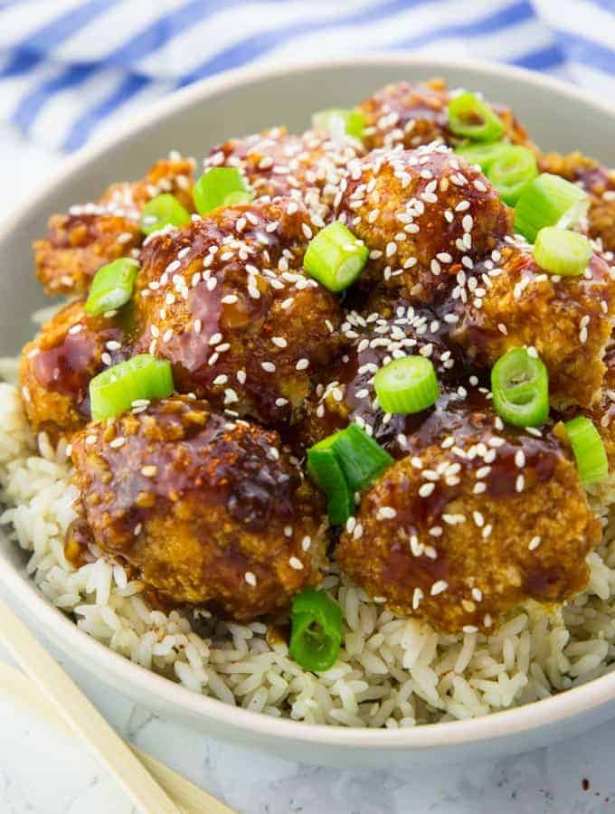 General Tso's Cauliflower with Chop Sticks on the Side 