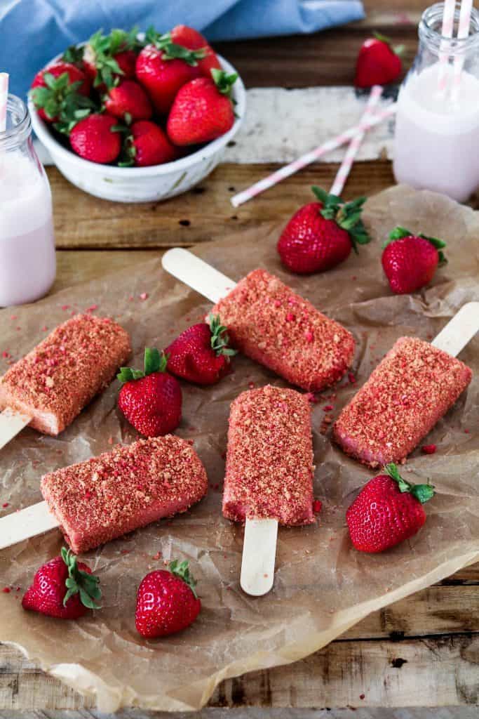 Strawberry Shortcake Ice Cream Bars 