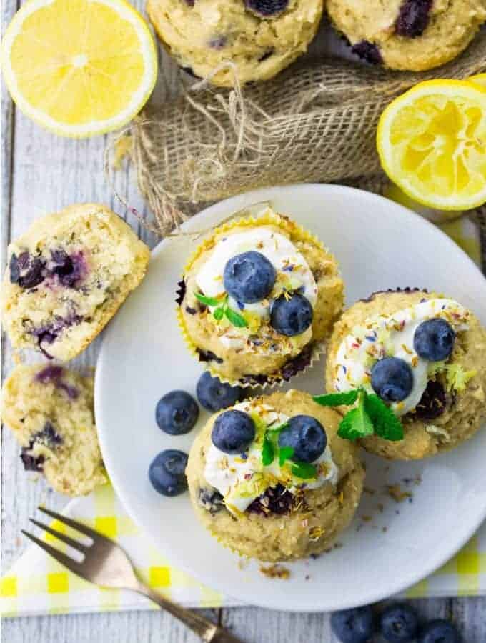 Eggless Blueberry Muffins 