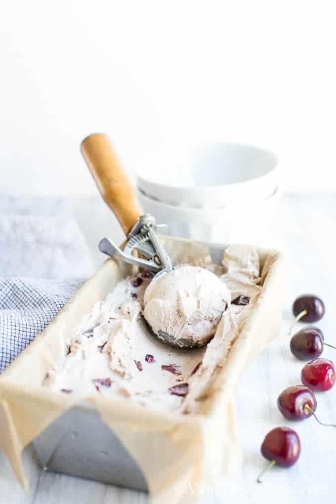 Bourbon Soaked Cherry Vanilla Bean Ice Cream 