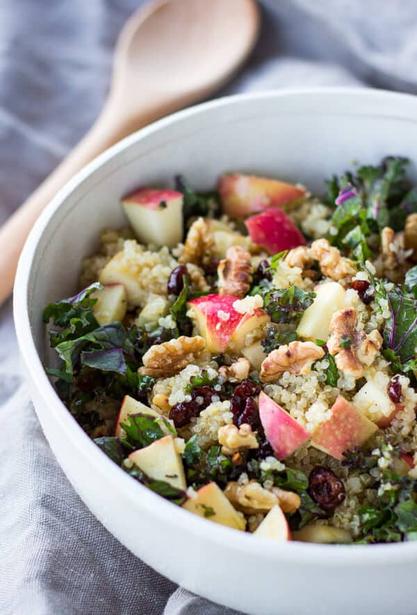 Picnic Perfect Kale Quinoa Salad with Cider Vinaigrette