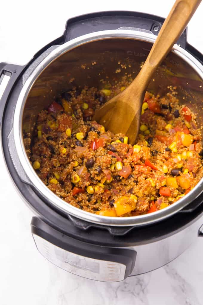 Mexican quinoa in an instant pot