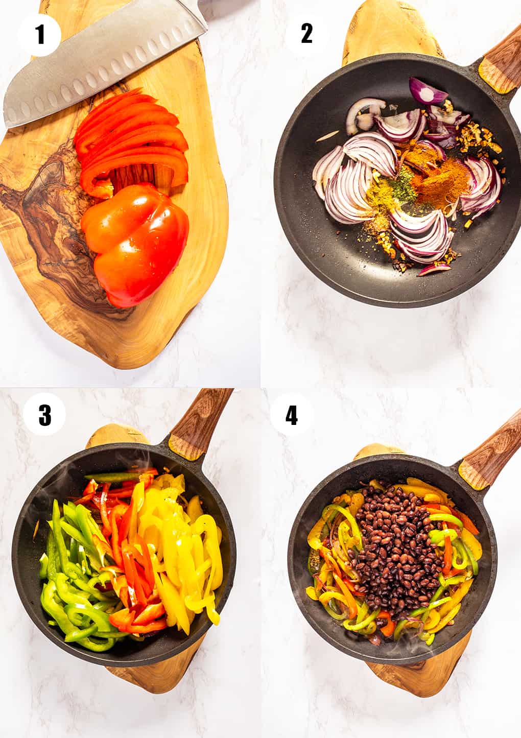 a collage of four photos showing how to make this recipe