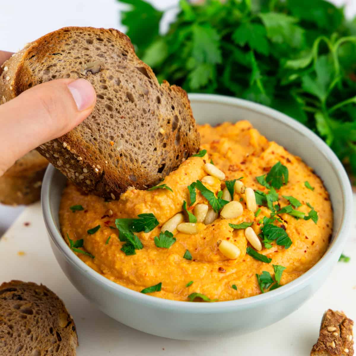 Roasted Red Pepper Hummus Vegan Heaven