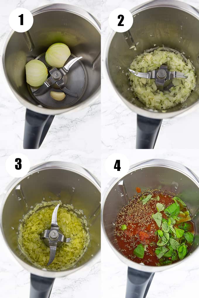 a collage of four step by step photos that show how to make this recipe