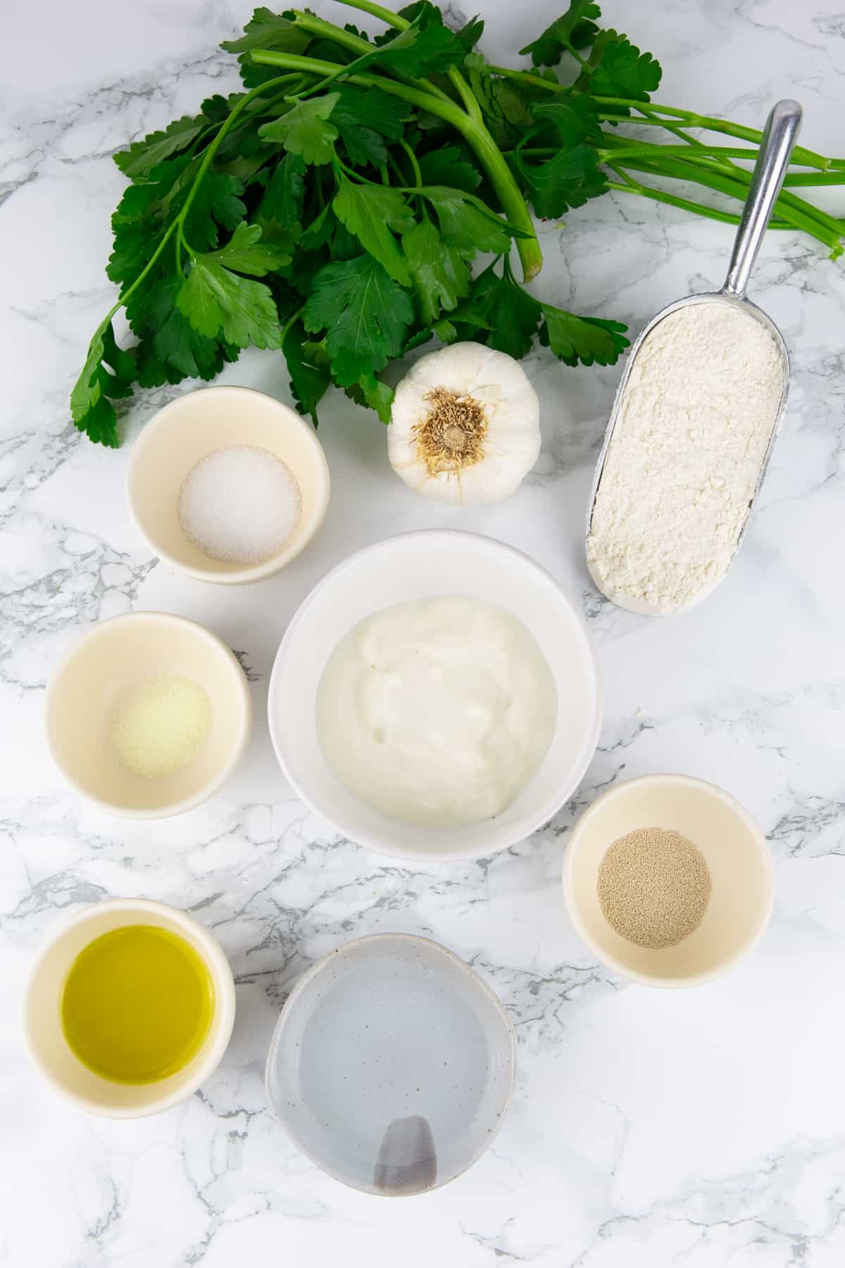 the ingredients for this recipe on a marble countertop 