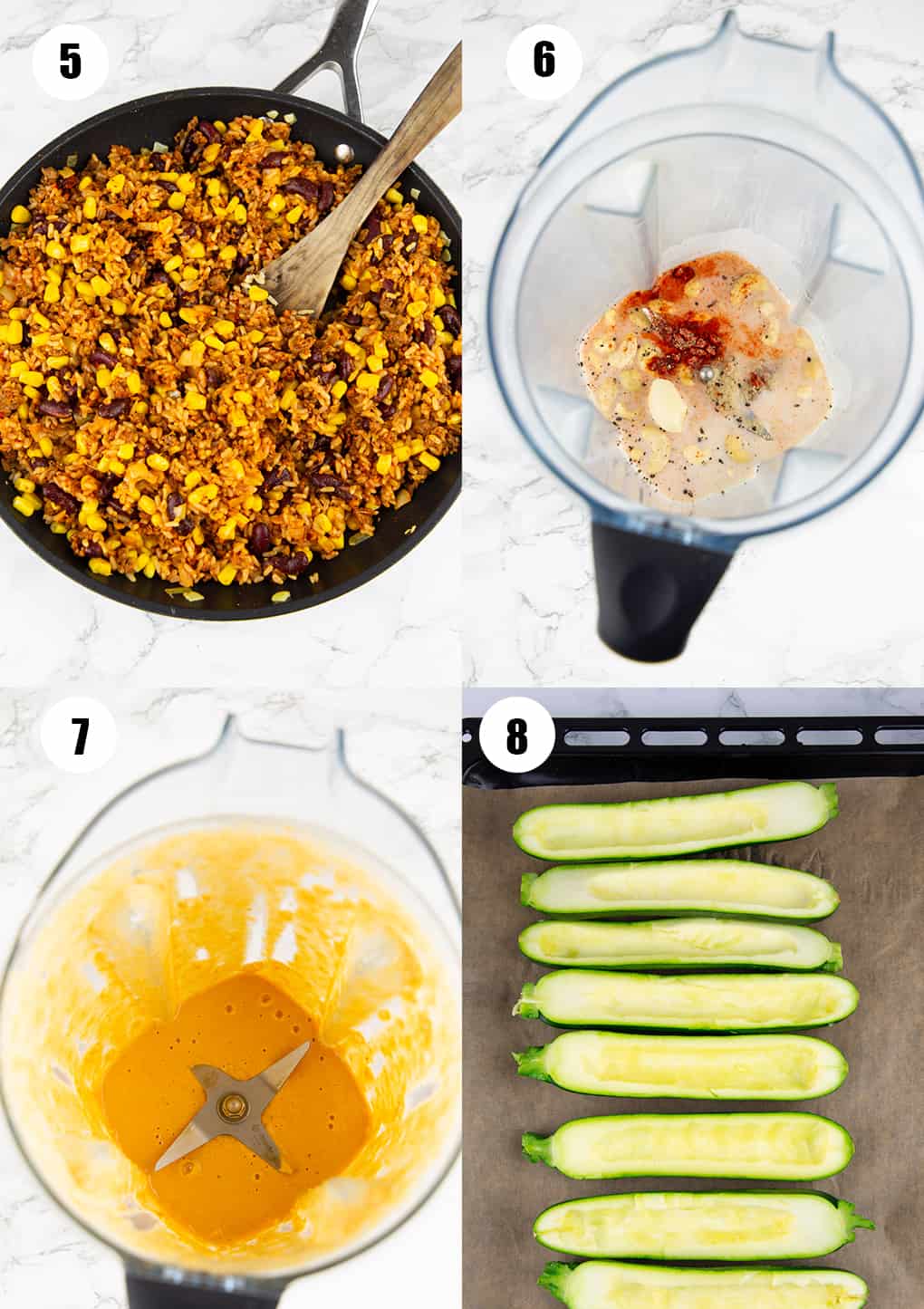 a collage of four step-by-step photos that show how to make this recipe 