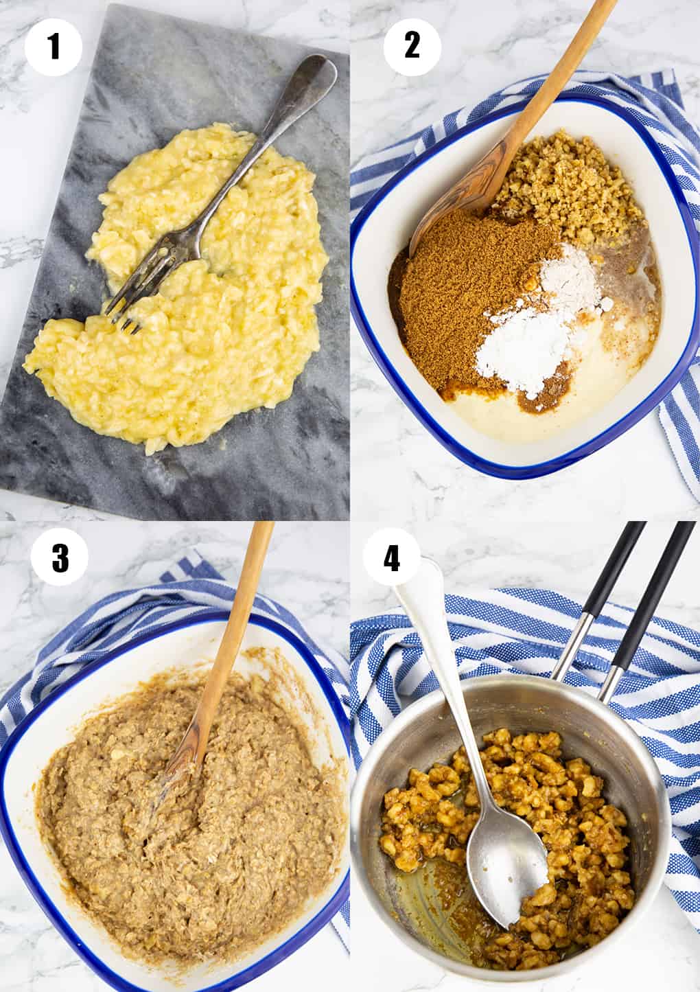 a collage of four photos showing how to make this recipe 
