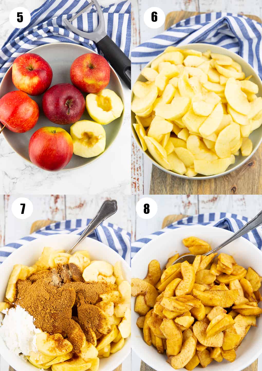 a collage of four photos that show the preparation of this recipe