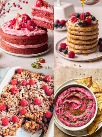 a collage of four vegan Mother's Day recipes
