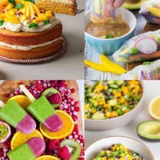 a collage of four vegan summer recipes