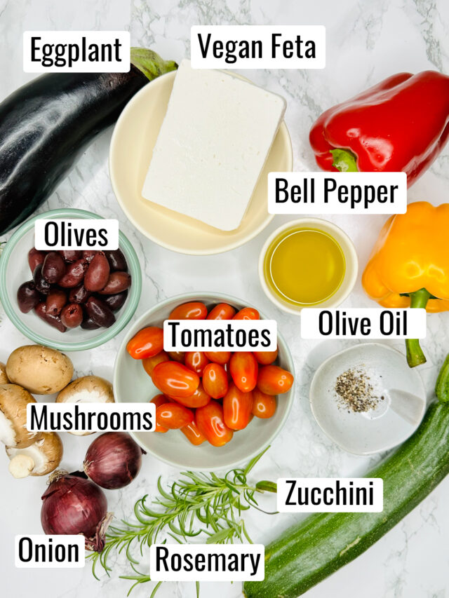 Roasted Vegetables with Baked Feta Vegan Heaven